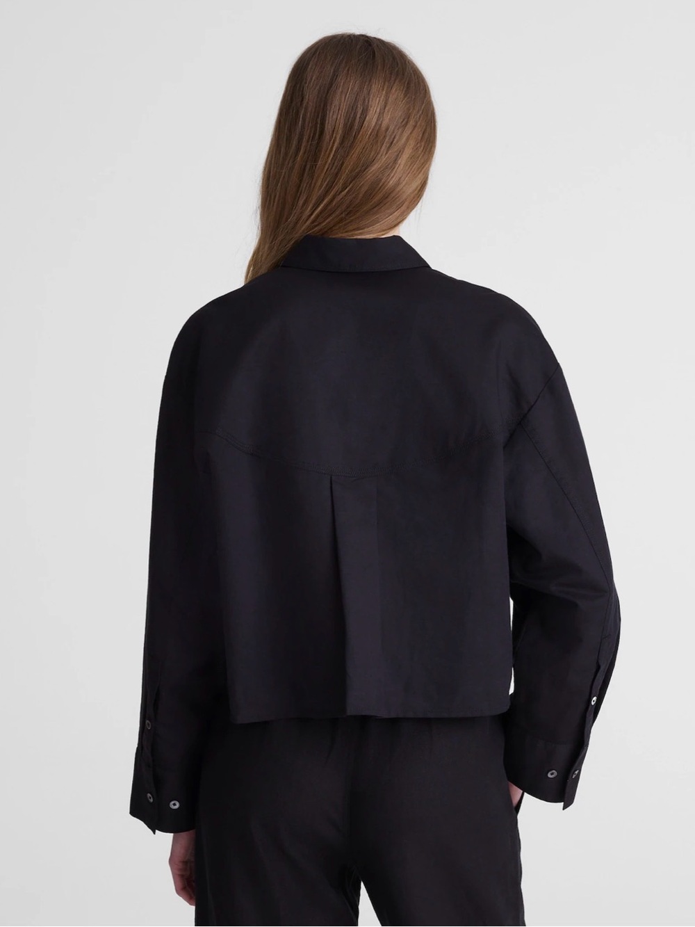Madewell Straight-Hem Shirt Linen Cotton Blend Black XXS Oversized NWT 2026 - Picture 5 of 11